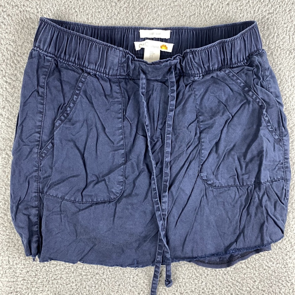 C&C‎ California Skirt Womens Small Navy Lyocell Lined Skort Drawstring Elastic